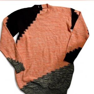 Women’s Sonia Rykiel Paris color block geometric print Oversized sweater sz XS